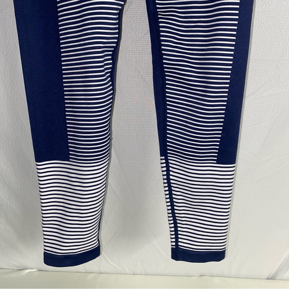 Champion Navy Blue/White Striped Cropped Legging, Size Large - Picture 3 of 11